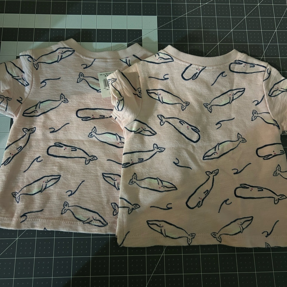 Old Navy Pink Whale Print Kids Shirts - Picture 3 of 3